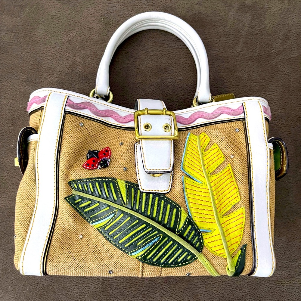 Coach ladybug and leaves purse  ‘Ladybug Boxy Tote’ in EUC